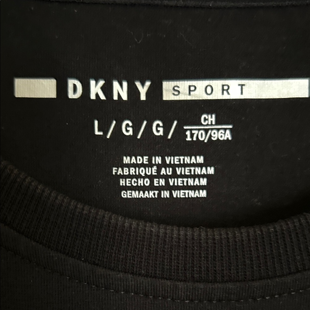 DKNY Sport Black Tee with Yellow Logo - Picture 2 of 2